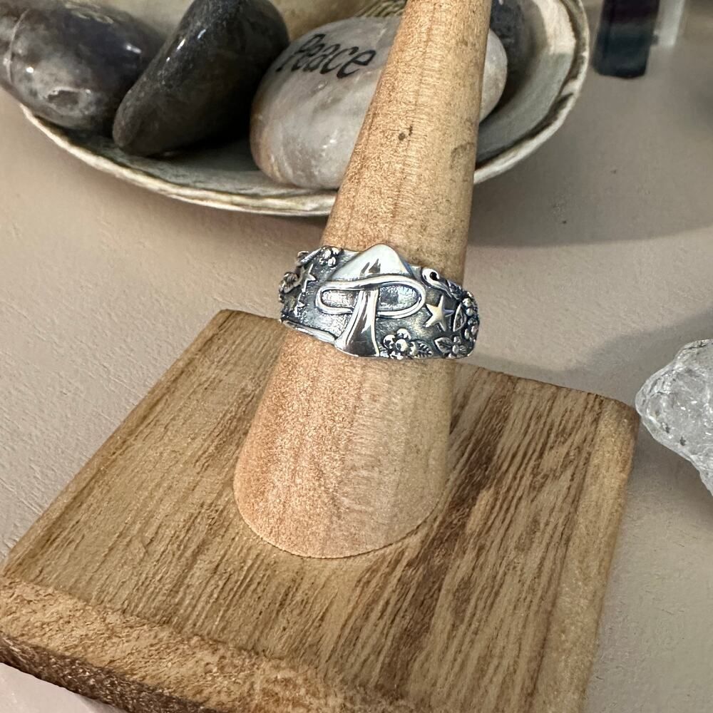 Mushroom Sterling Silver Ring